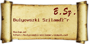 Bulyovszki Szilamér névjegykártya